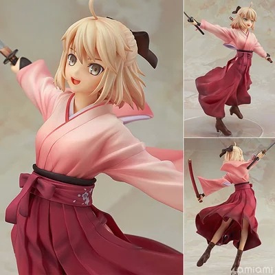 Fate 命运之夜 Saber 樱塞巴 琥珀 冲田总司手办模型摆件高约22CM