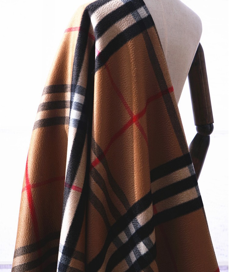 goods in stock Two-sided Wool Water ripples classic Burberry Ballet lattice Two-sided Cashmere overcoat Fabric wool cloth