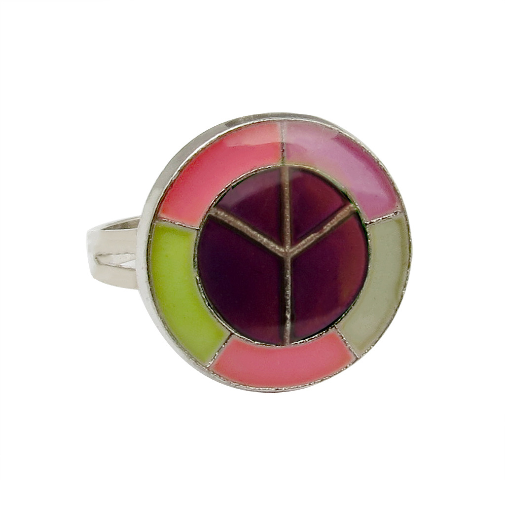 50g Weight Artificial Gemstones Inlay Material Birthday Occasion Alloy Material Heart Pattern Women'S Gender Plating Design Fashion Style Simple Peach Heart Love Butterfly Moon Color Changing Ring 43