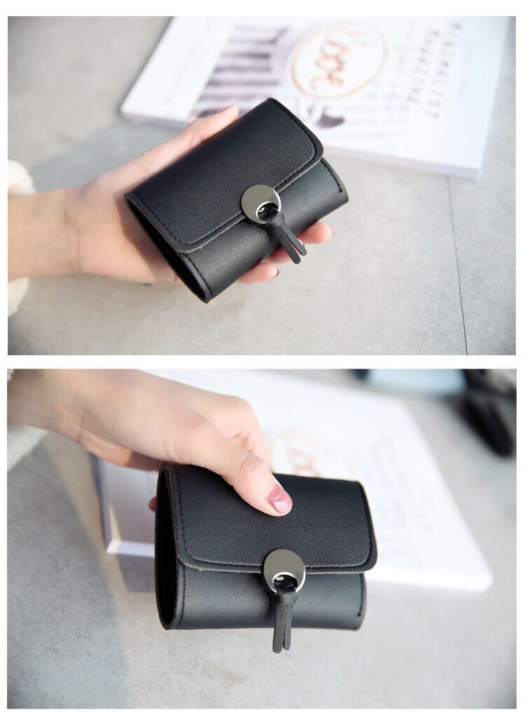 Women's Solid Color Pu Leather Lock Clasp Wallets display picture 3