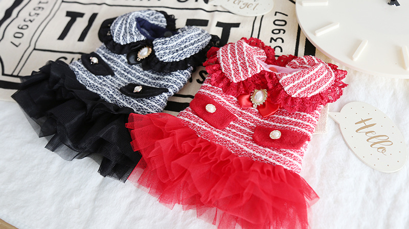 名媛条纹纱纱裙