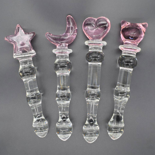 Red Star Moon Fairy glass penis anal plug masturbation device simulation adult sex products for women and men