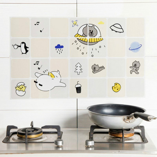 Self-adhesive waterproof kitchen oil-proof stickers, high temperature resistant stoves, ceramic tile cabinets, oil fume wall stickers, aluminum foil tin foil thickening