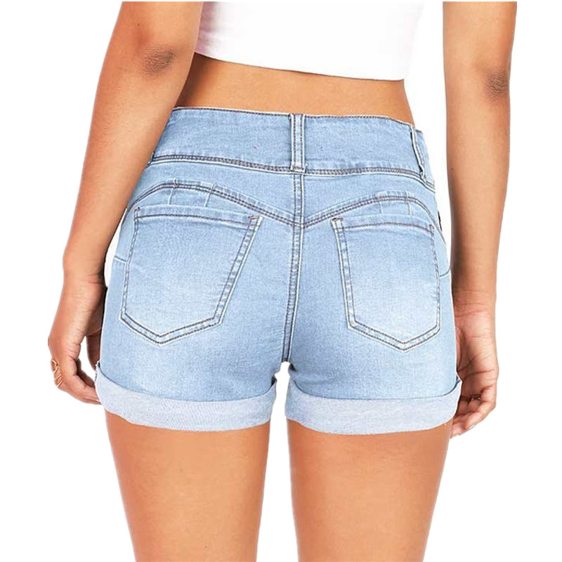 Femmes Du Quotidien Vêtement De Rue Couleur Unie Shorts Jeans Pantalon Droit display picture 7