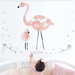 INS Nordic-style children's room balloon flamingo PVC cartoon wall sticker kindergarten preschool home decor art