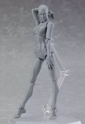 Тело артикулированной фигуры (Figma) Молодежное издание 2.0 — серебристо‑серый оттенок кожи, база с 13 см позируемая