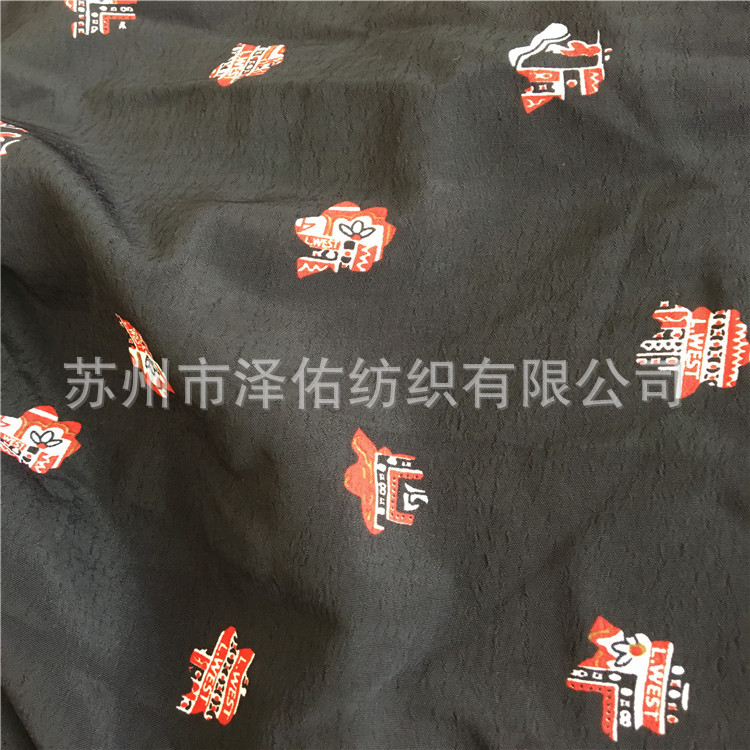 高丝宝印花布高士宝绉布水印花面料起绉印花布