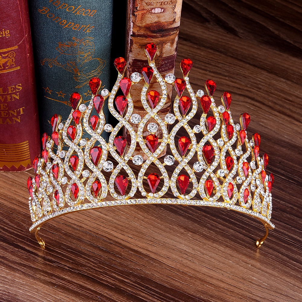 460g Weight Crown Hair Accessories Type Rhinestones Inlay Material 1 Piece Quantity Daily Occasion Alloy Material Water Droplets Pattern Women'S Gender Inlay Design Fashion Style Fashion Water Droplets Alloy Inlay Rhinestones Crown 1 Piece 5