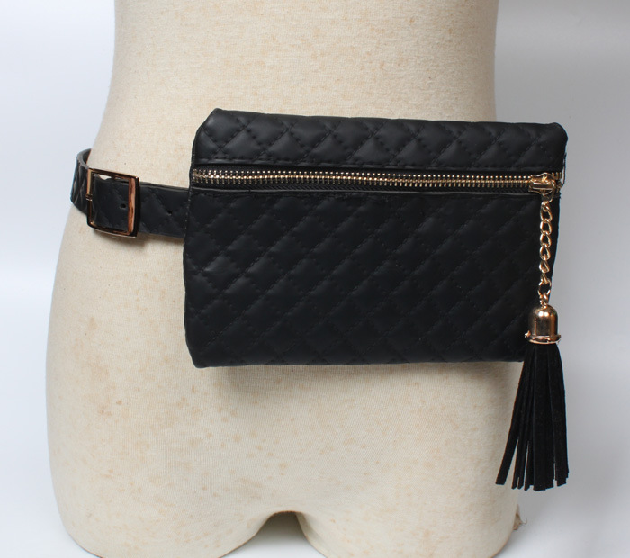 Snake Pattern Thin Belt Tassel Waist Bag display picture 2