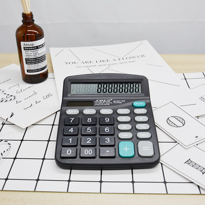 商务财务办公用计算器 12位数计算器批发可定制LOGO太阳能计算器|ru