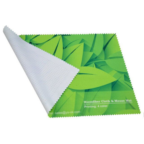 工厂细纤维硅胶清洁布 数码印花 硅胶粒 滴胶鼠标垫19*23cm可印刷