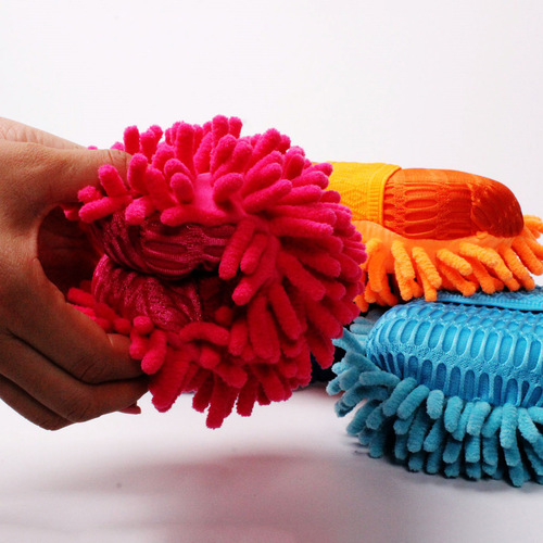 Single-sided chenille car cleaning gloves, microfiber high-density dusting rags, street stalls, 10 yuan store daily necessities