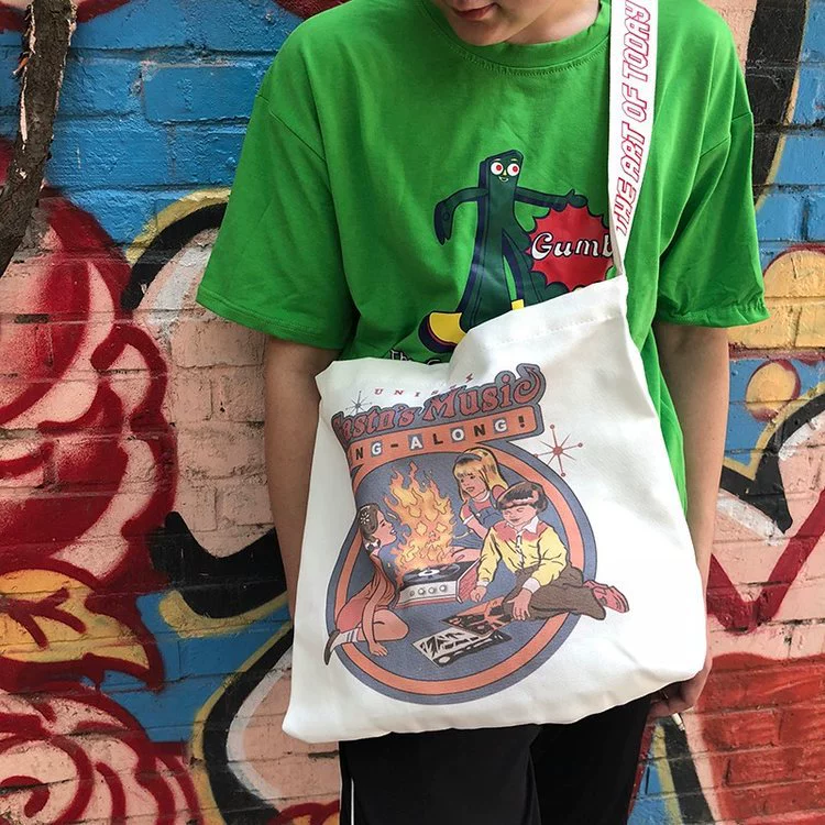 Retro comics, one-shoulder bag, ecological phone bag, American style