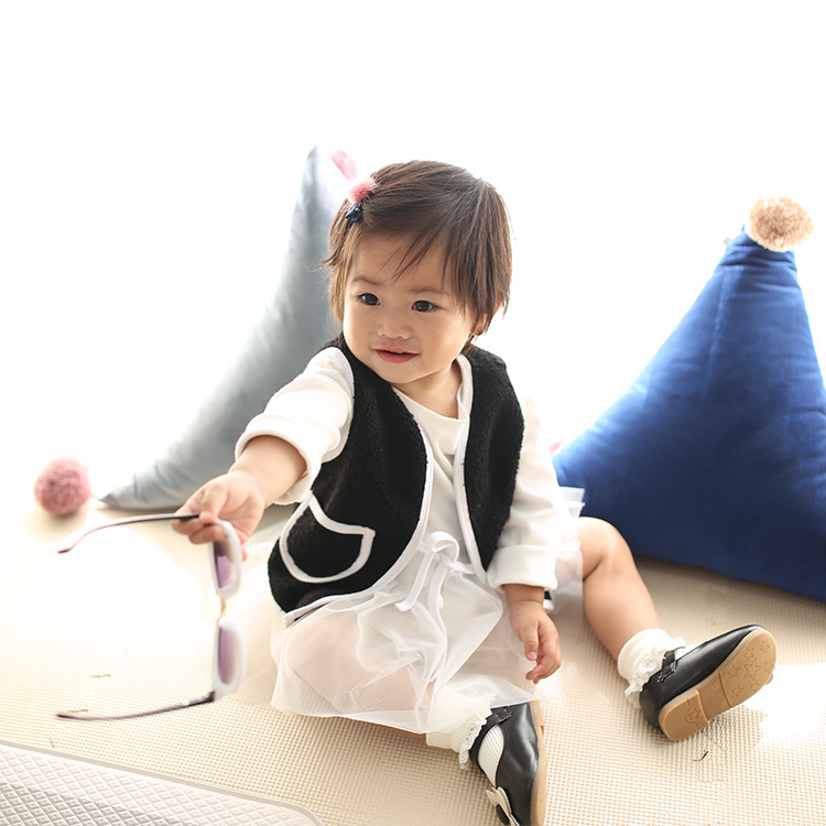 TTCHILD秋冬装女童纯色连衣裙儿童纱裙宝宝小女孩甜美三色公主裙|ru