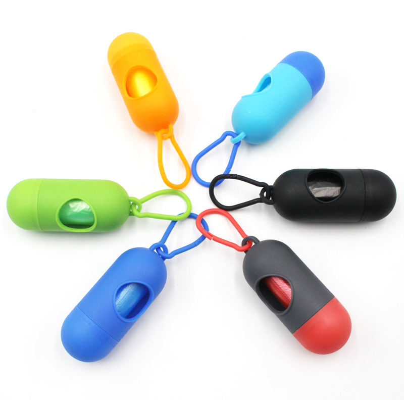 Mascota caja de basura traje de perro bolsa de basura higiénico píldora portátil suministros de limpieza