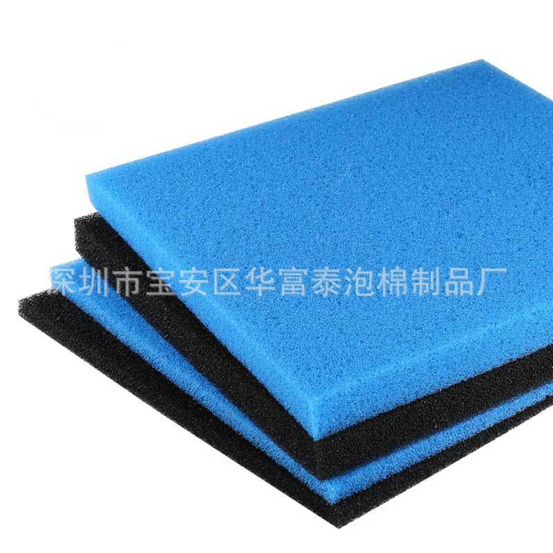 鱼缸过滤棉生化棉加厚净化海绵黑色蓝色培菌棉过滤材料水族箱过滤