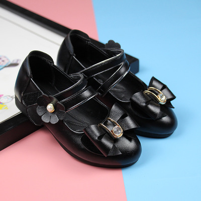 女童皮鞋黑色公主鞋2018春夏新款儿童鞋可爱宝宝女孩休闲单鞋|ru