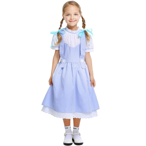 Amazon source of Halloween costumes for girls, cosplay costumes, stage drama performance costumes, Dorothy dress