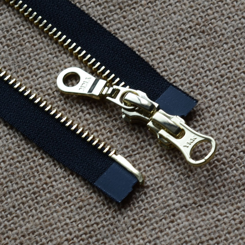 YKK拉链 订购YKK5号亮金 双开拉链 羽绒服外套门襟 YKK金属拉链