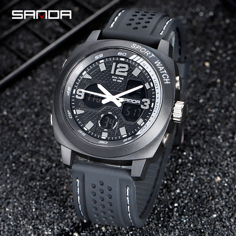 Sanda new electronic watch male waterpro...