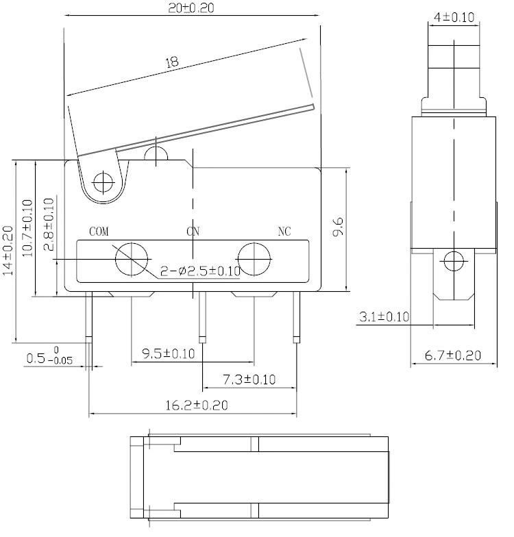 KW11-3Z (JL024-2) 5A 250V TIAIHUA переключатель мыши микроконтроля, ход переключателя