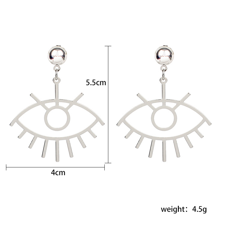 5g Weight Earrings Classification Wedding, Travel Occasion Women'S Gender Gold, Silver Color Exaggerated Eye Earrings 无