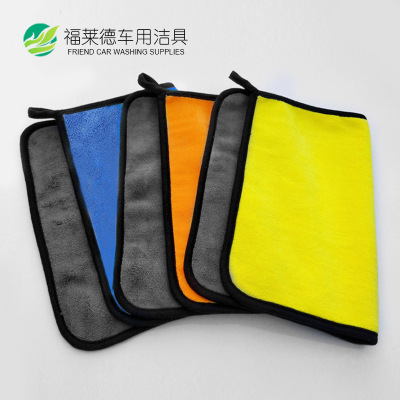 加厚吸水珊瑚绒毛巾双面家务清洁擦桌抹布厨房洗碗布可挂式擦手巾