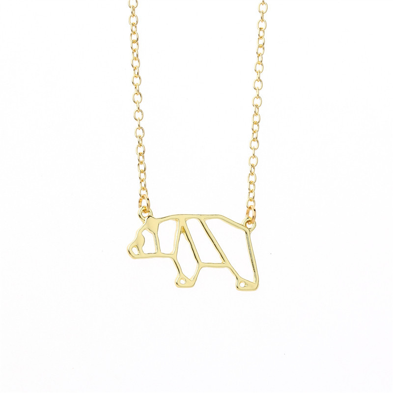 New Necklace Origami Panda Necklace Environmental Protection Alloy Plating Gold Silver Animal Cubs Necklace Clavicle Chain display picture 8