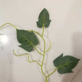 仿真花叶藤条配件 三叶藤 仿真地瓜叶 布料布叶 壁挂藤条编织袋配