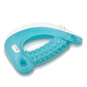 订制PVC充气浮排 充气把手式座浮排椅 充气单人水上靠椅沙发