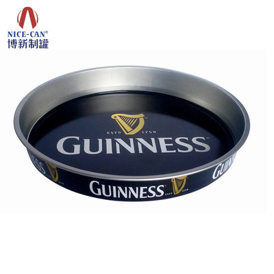 厂家定做圆形马口铁托盘 大号防滑铁盘定做 酒吧铁盘 NC2828