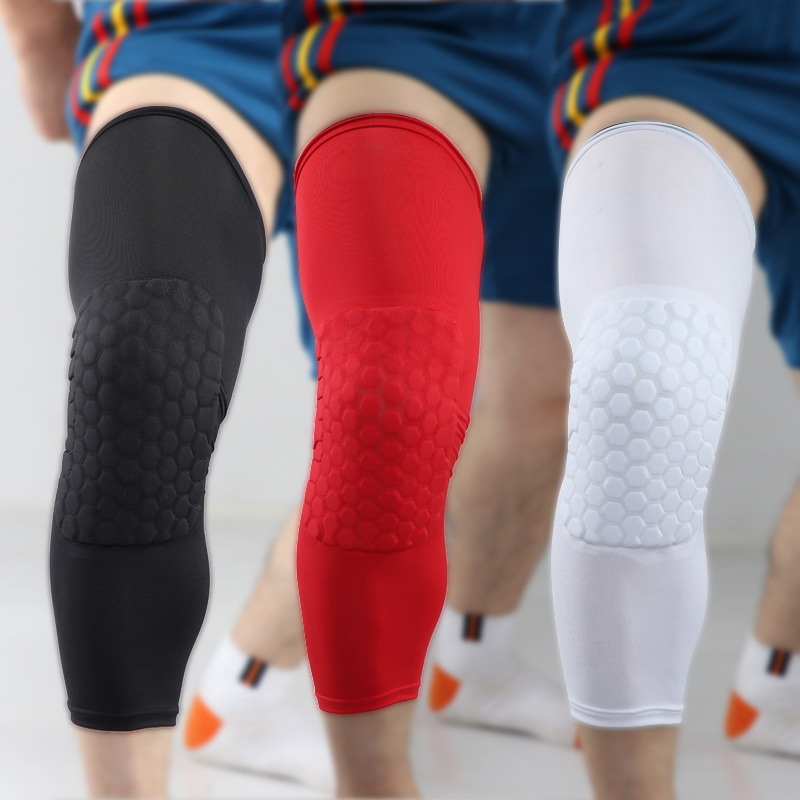 夏季透气篮球护膝男专业运动长款防撞蜂窝篮球装备训练护腿薄款