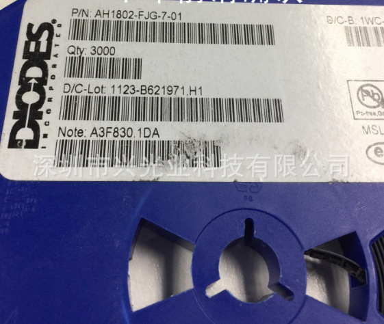 Diodes霍尔磁性传感器AH1802-FJG-7  3-UDFN 全新原装现货