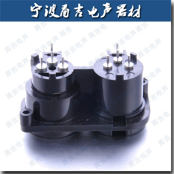 YJ-1074公母双插 甬吉XLR底座连接器接插件 音频插头插座卡侬卡农