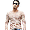 Autumn elastic trend T-shirt for leisure for gym, classic length, long sleeve, 2023, for running