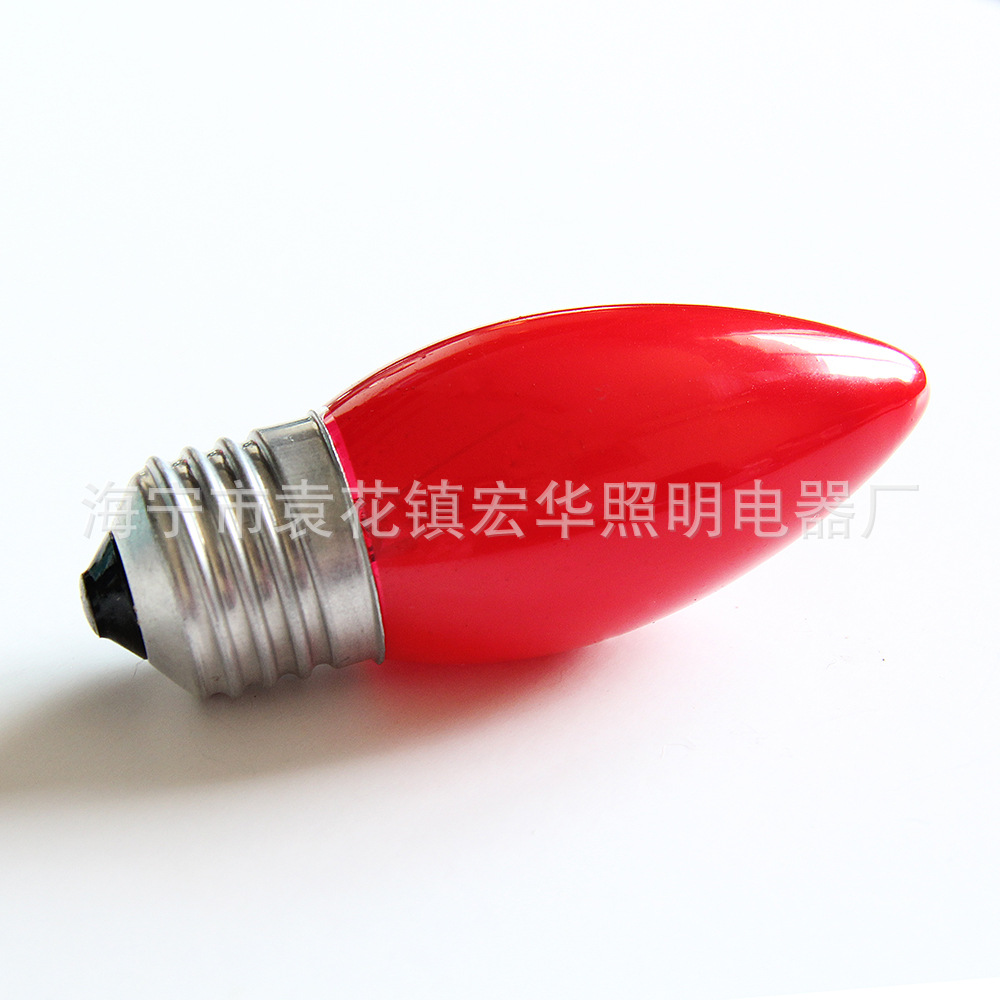 厂家生产 E27烛形白炽灯泡 C35大红装饰烛型照明泡