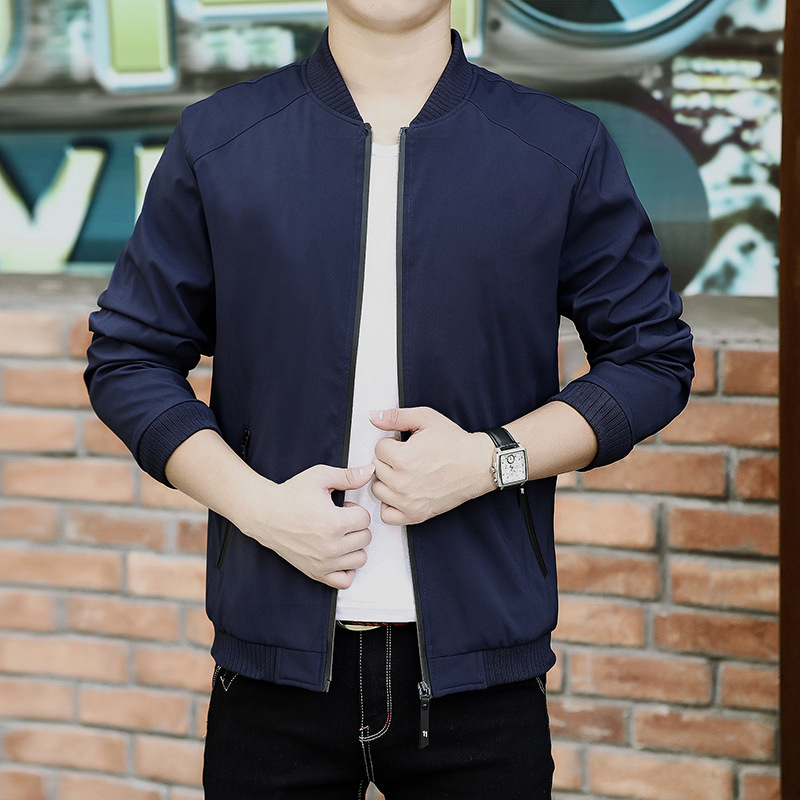 Cross-border exclusive spring men's jacket loose plus size casual jacket men's stand collar baseball uniform factory direct sales