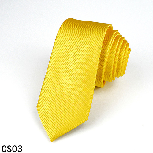 Tie Men's solid color polyester silk high-end business Korean threaded tie 6CM wedding groom 1200 stitches wholesale