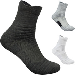 Basketball socks elite thickened towel bottom mid-tube NBA men's outdoor running badminton terry anti-slip sports socks