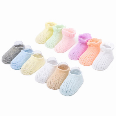 韓版春夏薄棉網眼镂空兒童襪低幫淺口嬰兒寶寶襪子 3雙裝移圈船襪