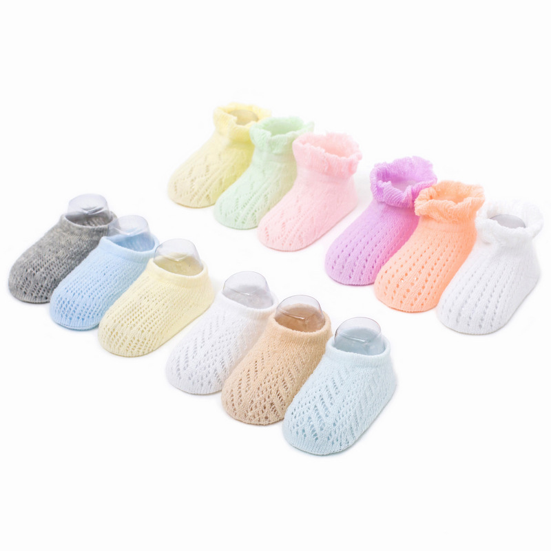 韓版春夏薄棉網眼镂空兒童襪低幫淺口嬰兒寶寶襪子 3雙裝移圈船襪