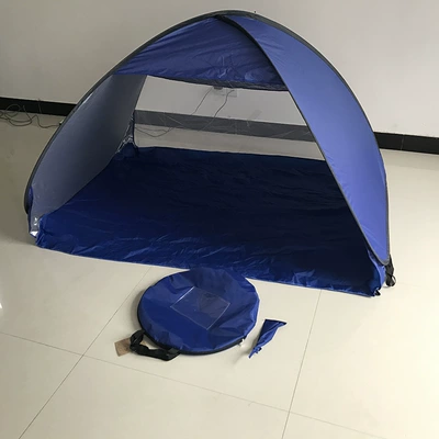 Sun-proof tent quick opening sun-proof seaside beach quick opening convenient simple outdoor children's shed picnic free extra large canopy (Çadırlar) - blue-3-4-people