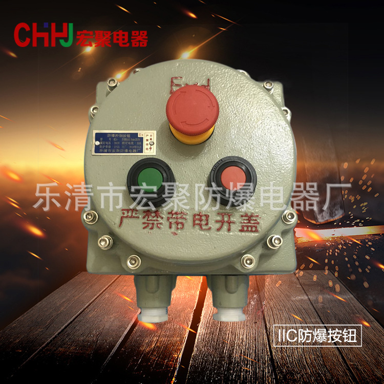 IIC级防爆控制按钮10A IP65 380V防爆按钮盒急停按钮盒BZA-53-2