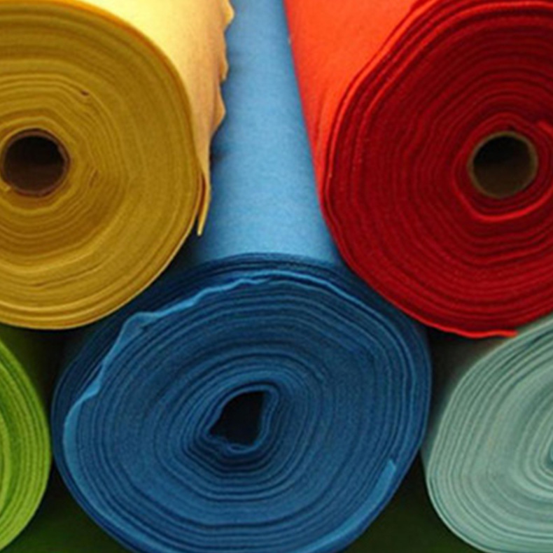 厂家直销家居家纺地毯针刺彩色无纺布涤纶毛毡布现货1-2-3MM 面料