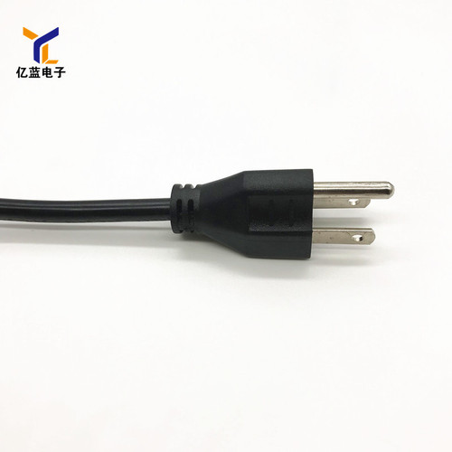 Pure copper 1.5 meters 3*0.75 square American standard three-pin American standard three-core power cord