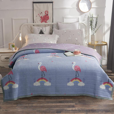 2018款韩国短毛绒床单超柔磨毛印花绗缝床盖保暖防滑透气沙发盖毯