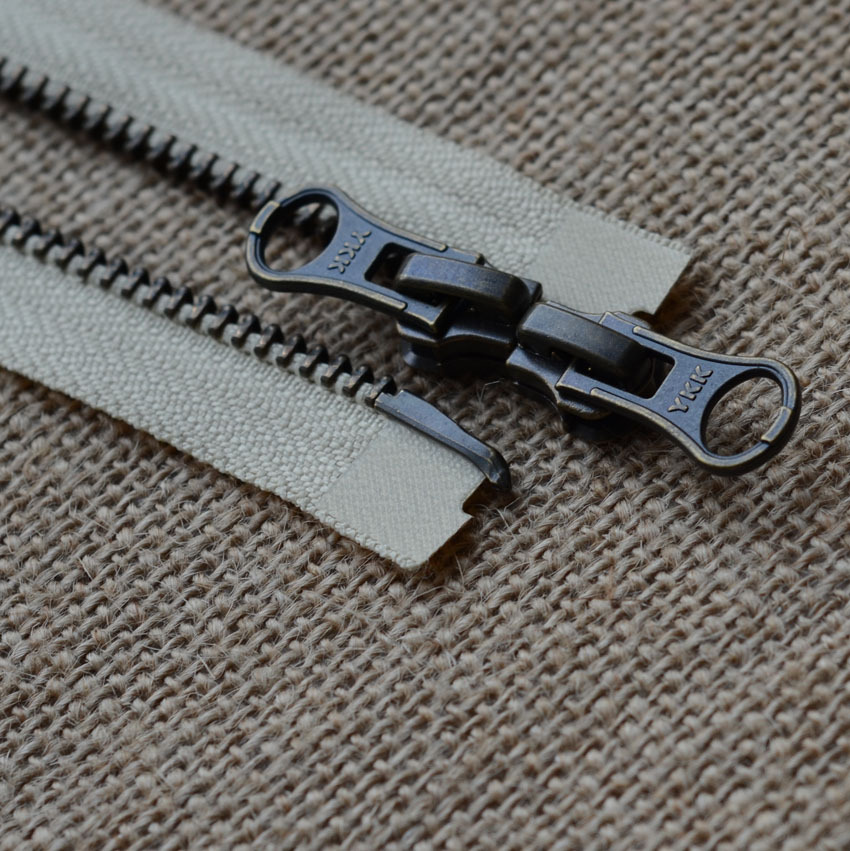 YKK青古铜拉链 订购YKK5号金属双开拉链 羽绒服外套原产YKK拉链