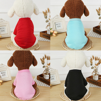 宠物潮牌狗服狗狗纯色卫衣泰迪比熊博美纯色加绒卫衣服装秋冬新款
