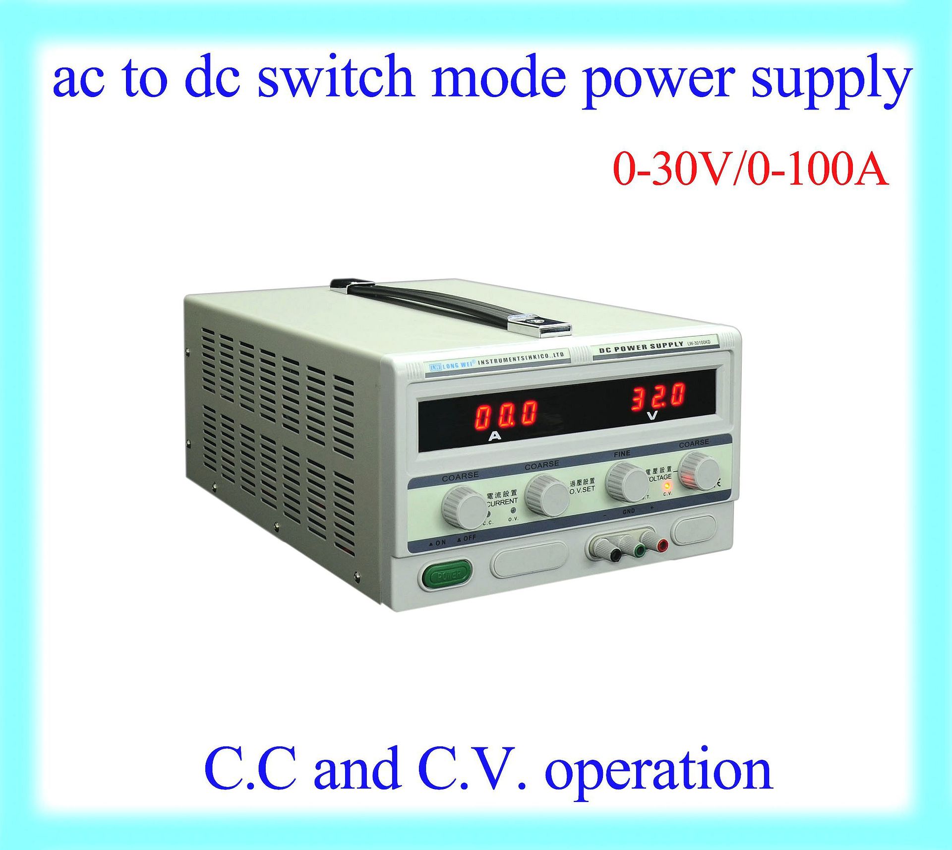 龙威LW-30100KD开关直流稳压电源0-30V100A可调LED测试老化电源