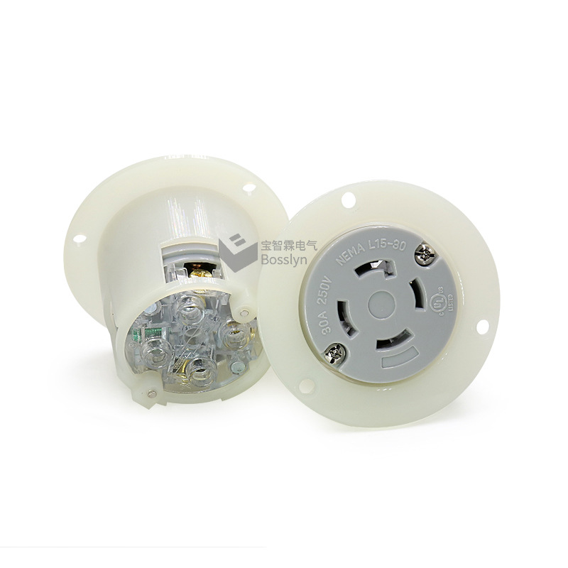 大功率美规防脱落暗装插座  30A250V  医疗电子社备插座J-528